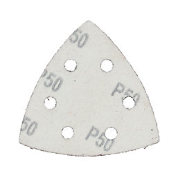 Flexovit Delta A203F 60 Grit 6-Hole Punched Multi-Material Sanding Triangles 95mm x 95mm 6 Pack