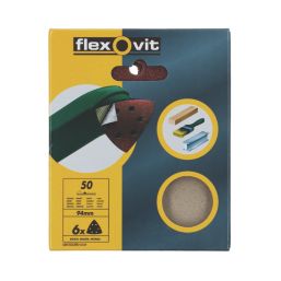 Flexovit Delta A203F 60 Grit 6-Hole Punched Multi-Material Sanding Triangles 95mm x 95mm 6 Pack
