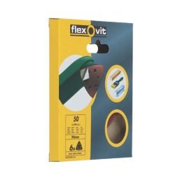 Flexovit Delta A203F 60 Grit 6-Hole Punched Multi-Material Sanding Triangles 95mm x 95mm 6 Pack