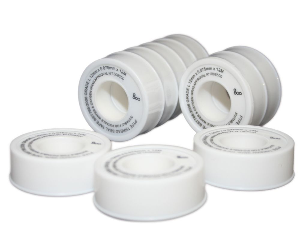 Essentials PTFE Tape for Pipe Joints 12m x 12mm 10 Pack Screwfix