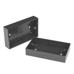 D-Line TSB28B/2 2-Gang Surface Pattress Black Box 28mm 2 Pack