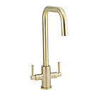 Highlife Bathrooms Don Twin Lever Sink Mixer Brushed Brass