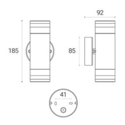 4lite Marinus Outdoor IP44 Up/Down Wall Light Stainless Steel