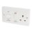 Hager Sollysta WMCC50 45A 1-Gang 2P+E Cooker Switch White  with White Inserts