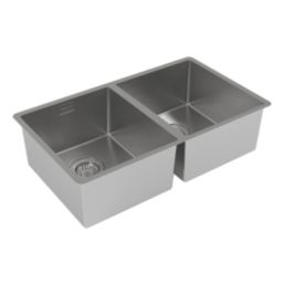 Carysil SR1024 2 Bowl Stainless Steel Kitchen Sink 750mm x 440mm