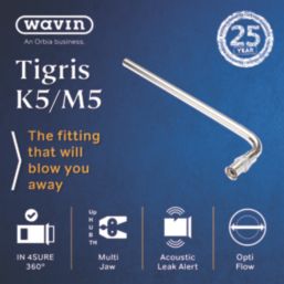 Wavin Tigris  Multi-Layer Composite Press-Fit Adapting 90° 300mm Radiator Elbow 15mm x 16mm 10 Pack