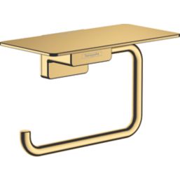 Hansgrohe AddStoris Toilet Roll Holder with Shelf Polished Gold Optic