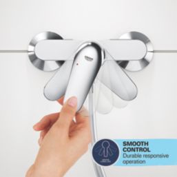 Grohe Start Edge Exposed Single Outlet Manual Chrome Wall-Mounted Shower Mixer Valve