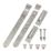 GateMate Matt Silver Cranked Band & Hook on Plate 164mm x 18" x 450mm 2 Pack