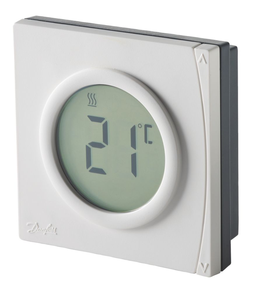 Danfoss -Channel Wired Mains-Powered Digital Room Thermostat 230V White ...