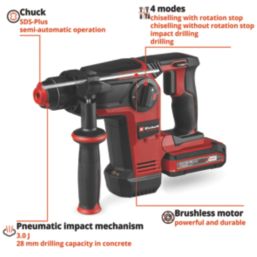 Einhell Professional TP-HD 18/28 Li BL+4 3.68kg 18V 1 x 3.0Ah Li-Ion Power X-Change Brushless Cordless SDS+ Drill