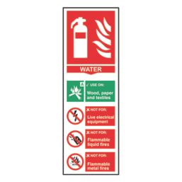 Essentials  Non Photoluminescent "Fire Extinguisher Water" Sign 100mm x 300mm