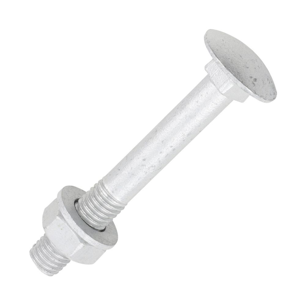 Timco Exterior Coach Bolts Carbon Steel Organic Silver Coating M10 x