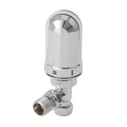 Flomasta  1/2" x 15mm Chrome Angled Modern Thermostatic Radiator Valve Head & Body