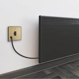 British General Evolve 13A Unswitched Fused Spur with LED Satin Brass with Black Inserts