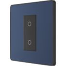 British General Evolve 1-Gang 2-Way LED Single Secondary Trailing Edge Touch Dimmer Switch  Blue with Black Inserts