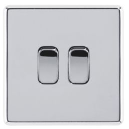 Arlec  10A 2-Gang 2-Way Light Switch  Polished Chrome