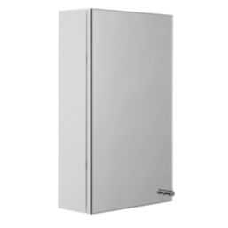 Croydex Carra Mirrored Single-Door Cabinet  White Gloss 300mm x 120mm x 500mm