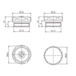 ETAL  Vent & Blanking Plug Kit (24mm) Chrome 2 Pieces