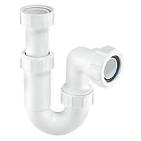 McAlpine Adjustable Inlet Tubular P Trap White 40mm