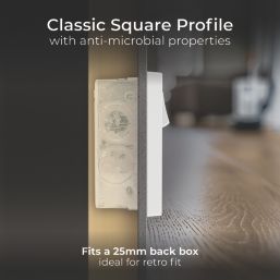 British General 900 Series 13A 2-Gang DP Switched Plug Socket White