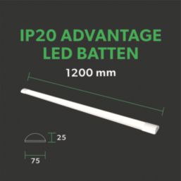 4lite Advantage Single 4ft LED IP20 Batten Light 36W 4900lm 220-240V