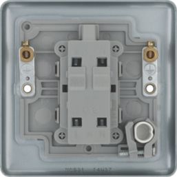 British General  20A 1-Gang DP Metal Clad Control Switch & Flex Outlet with LED with White Inserts