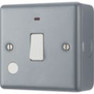 British General  20A 1-Gang DP Metal Clad Control Switch & Flex Outlet with LED with White Inserts