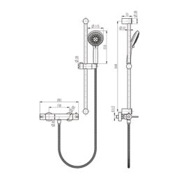 Ilovik Rear-Fed Exposed Chrome Thermostatic Shower Kit