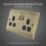 British General Nexus Metal 13A 2-Gang DP Switched Plug Socket Antique Brass  with Black Inserts