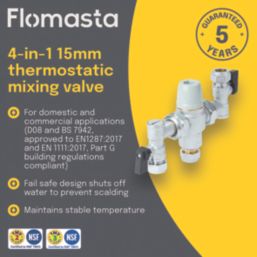 Flomasta  Thermostatic Mixing Valve 15mm