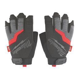 Milwaukee  Fingerless Work Gloves Black/Grey Medium