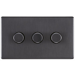 LAP  3-Gang 2-Way LED Dimmer Switch  Slate Grey