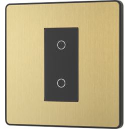 British General Evolve 1-Gang 2-Way LED Single Secondary Trailing Edge Touch Dimmer Switch  Satin Brass with Black Inserts