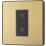 British General Evolve 1-Gang 2-Way LED Single Secondary Trailing Edge Touch Dimmer Switch  Satin Brass with Black Inserts