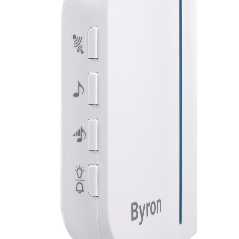 Byron Battery-Powered Wireless Touch-Free Door Chime White - Screwfix