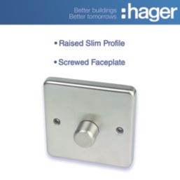 Hager WRDRP1BSKIT 1-Gang Modular Dimmer Switch Brushed Steel