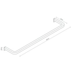 Elland Towel Rail Brushed Steel 600mm x 80mm x 20mm