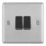 LAP  20A 16AX 2-Gang 2-Way Light Switch  Brushed Stainless Steel with Black Inserts