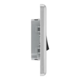 LAP  20A 16AX 2-Gang 2-Way Light Switch  Brushed Stainless Steel with Black Inserts