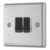 LAP  20A 16AX 2-Gang 2-Way Light Switch  Brushed Stainless Steel with Black Inserts