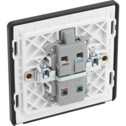 British General Evolve 20A 1-Gang DP Control Switch Satin Brass with LED with Black Inserts