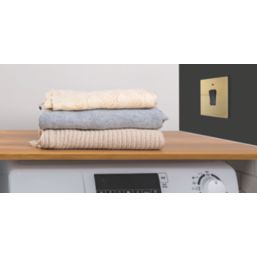 British General Evolve 20A 1-Gang DP Control Switch Satin Brass with LED with Black Inserts