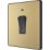 British General Evolve 20A 1-Gang DP Control Switch Satin Brass with LED with Black Inserts