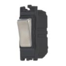 Contactum  20AX Grid DP Control Switch Brushed Steel  with Black Inserts