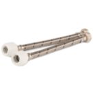Hep2O Push-Fit Flexible Tap Connectors 15mm x 3/4" x 300mm 2 Pack