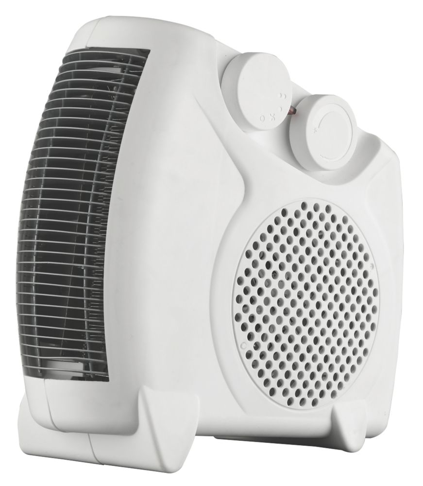 Essentials 2000W Electric Freestanding Fan Heater White Screwfix