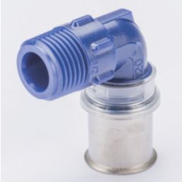 Wavin Tigris  Multi-Layer Composite Press-Fit Adapting 90° BSP Male Elbows 0.5" x 20mm 10 Pack