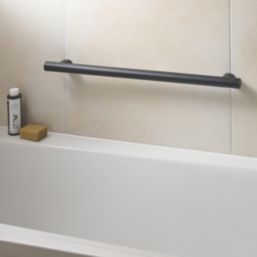 Swirl Adapt+ Straight Household Grab Rail Matt Black 600mm