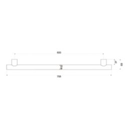 Swirl Adapt+ Straight Household Grab Rail Matt Black 600mm